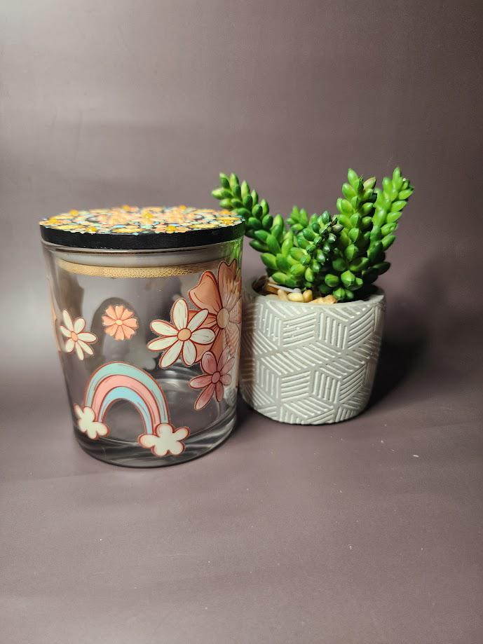 Floral Sun Mandala Stash Jar