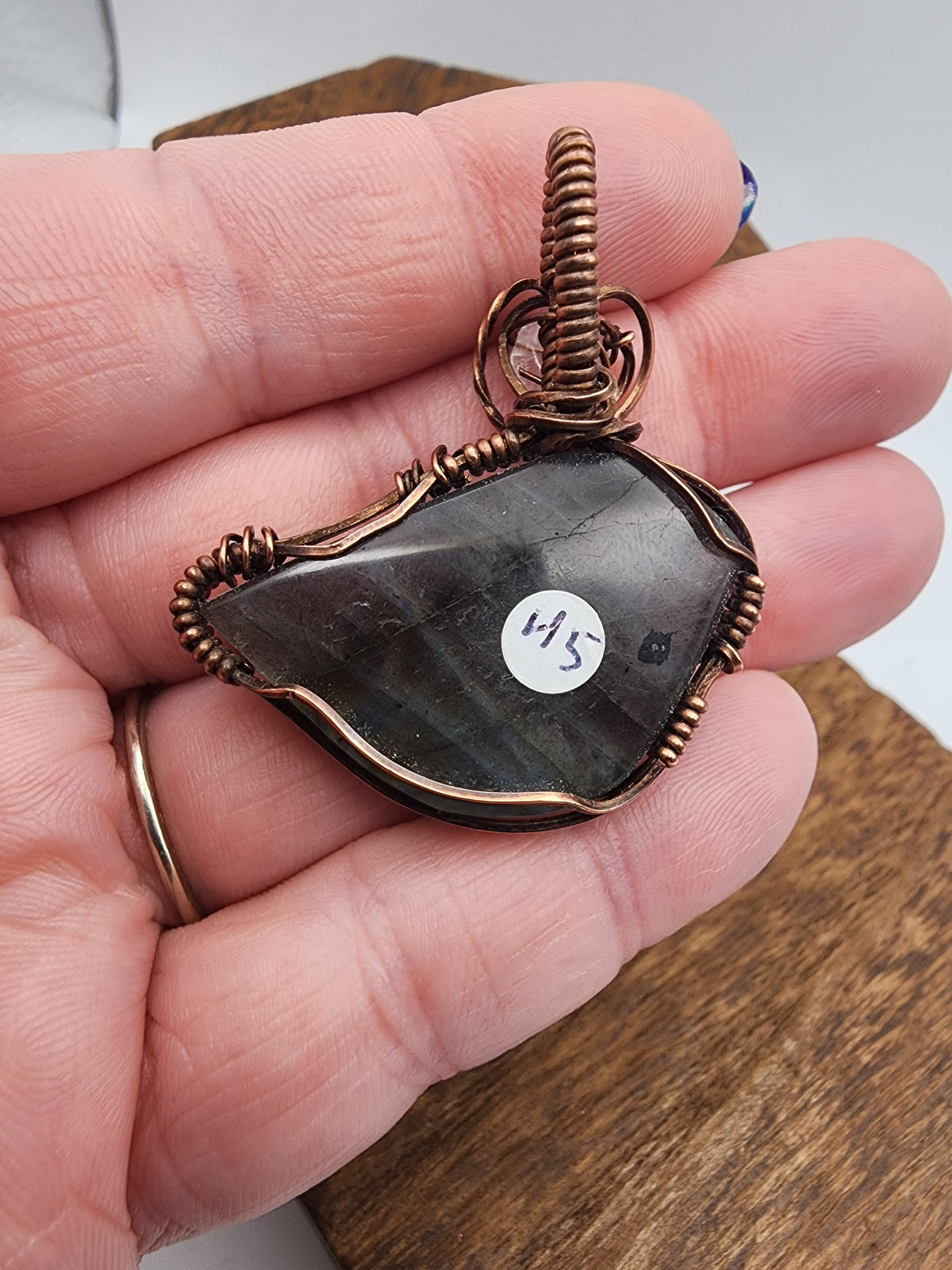 Labradorite Wire Wrapped Bird Pendant
