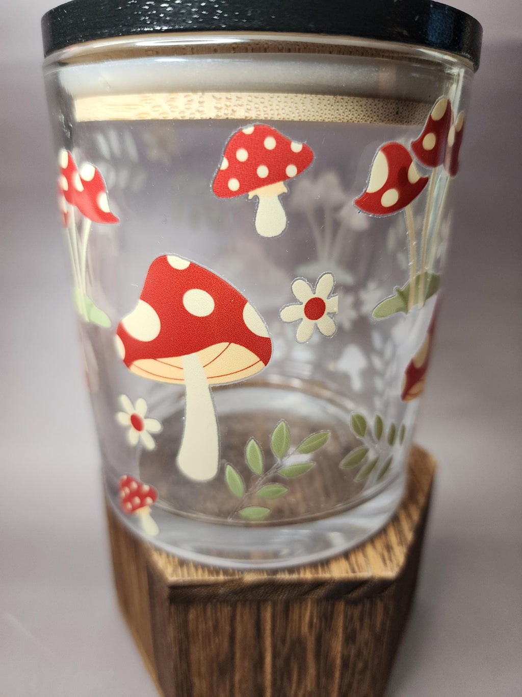 Red Mushrooms Mandala Stash Jar