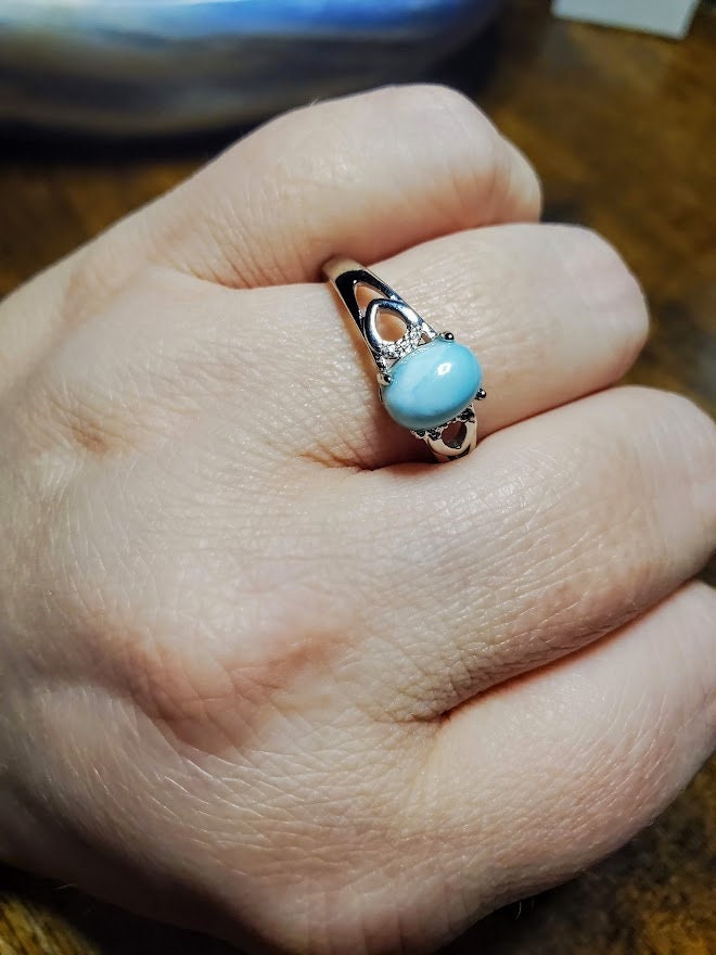 Natural Larimar Ring