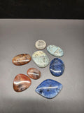Bulk Lot - Mixed Material | Natural Cabochons - Andara Carnelian Plume Agate, Dumortierite, Brecciated Blue Chalcedony