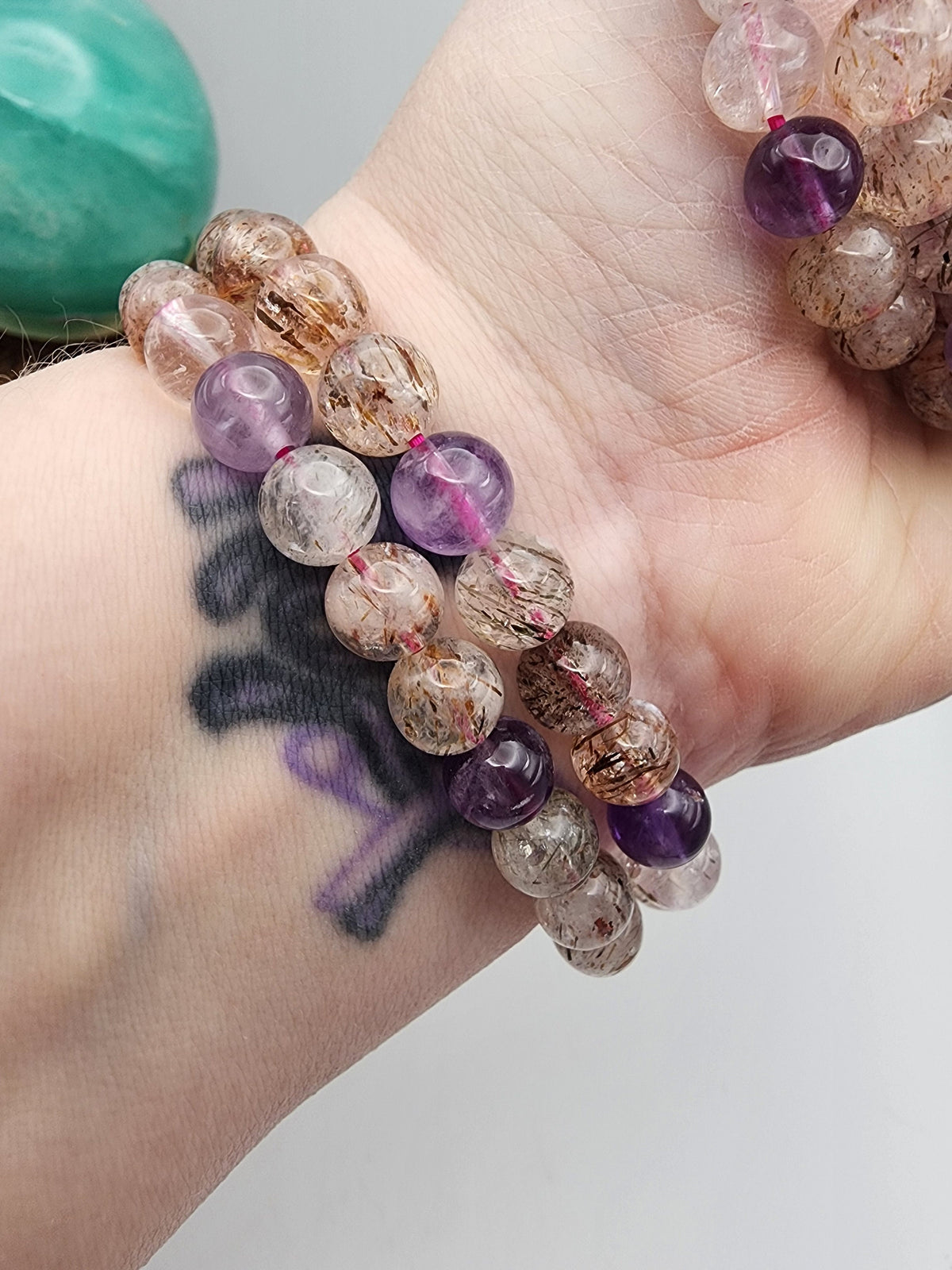 Natural Amethyst & Rutile Melody 8mm Stretch Bracelet