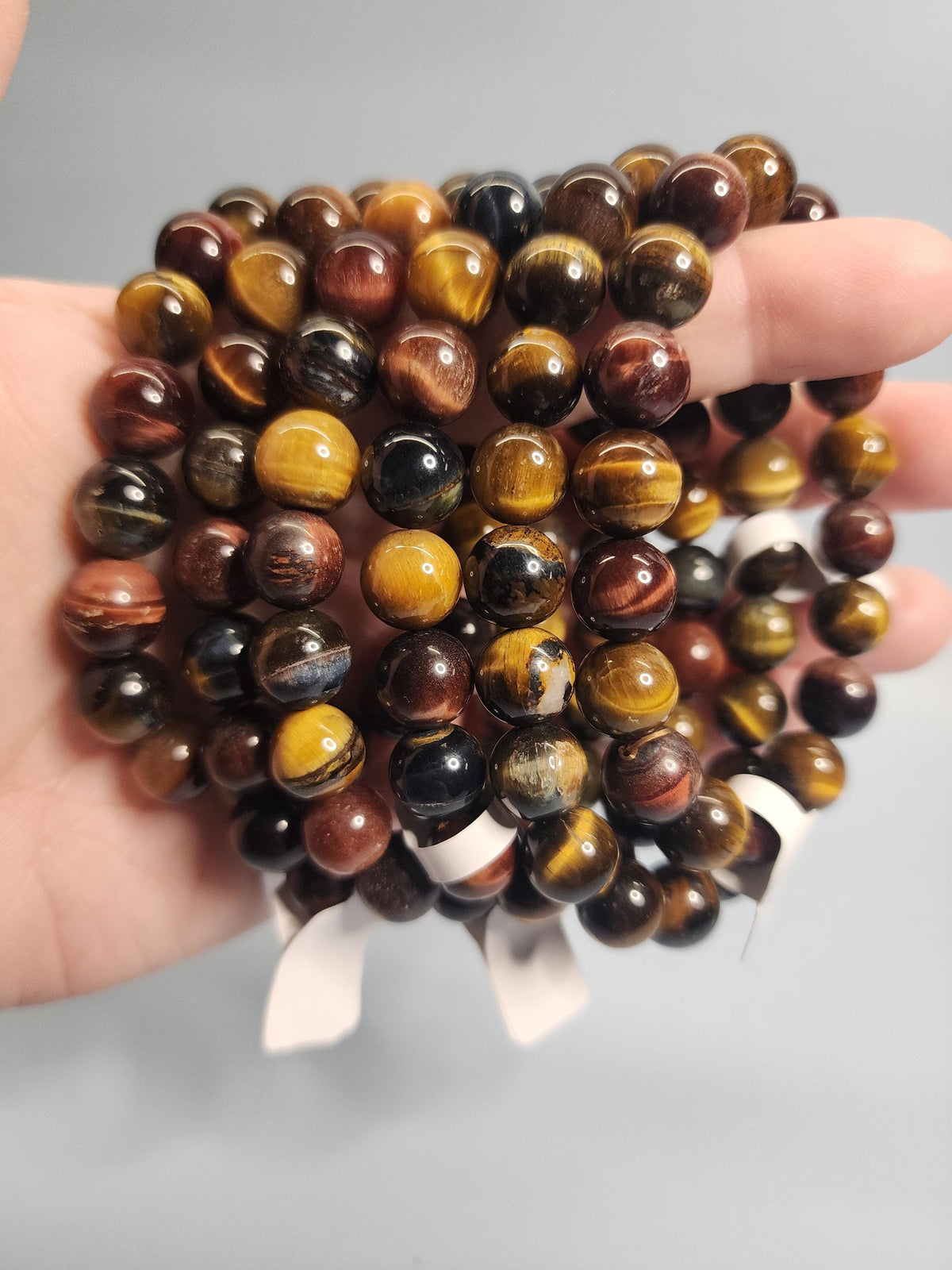 Natural Mixed Tigers Eye 9mm Stretch Bracelet