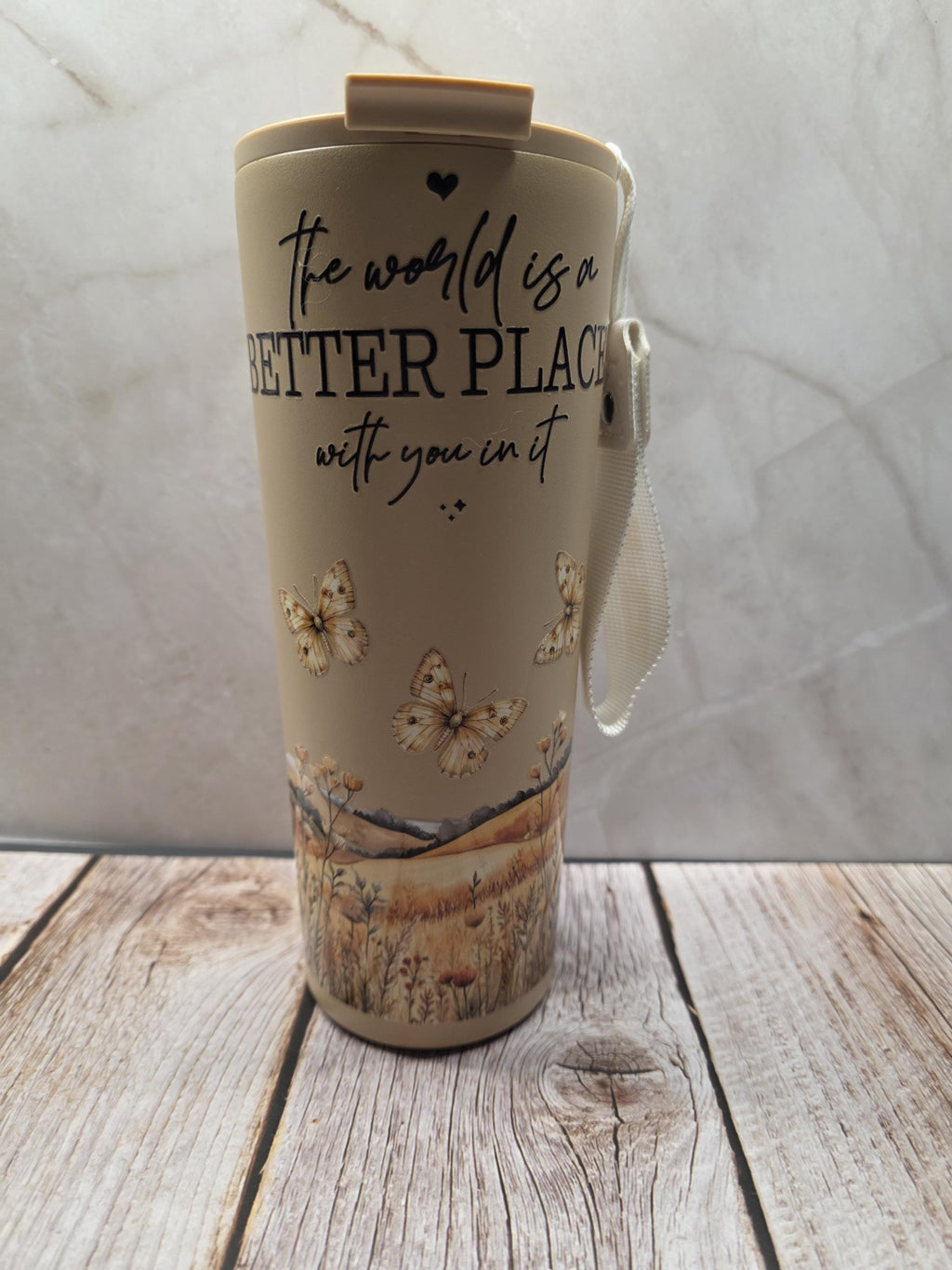 Floral Quote | Powder Coated Stainless Steel 24oz Tumbler
