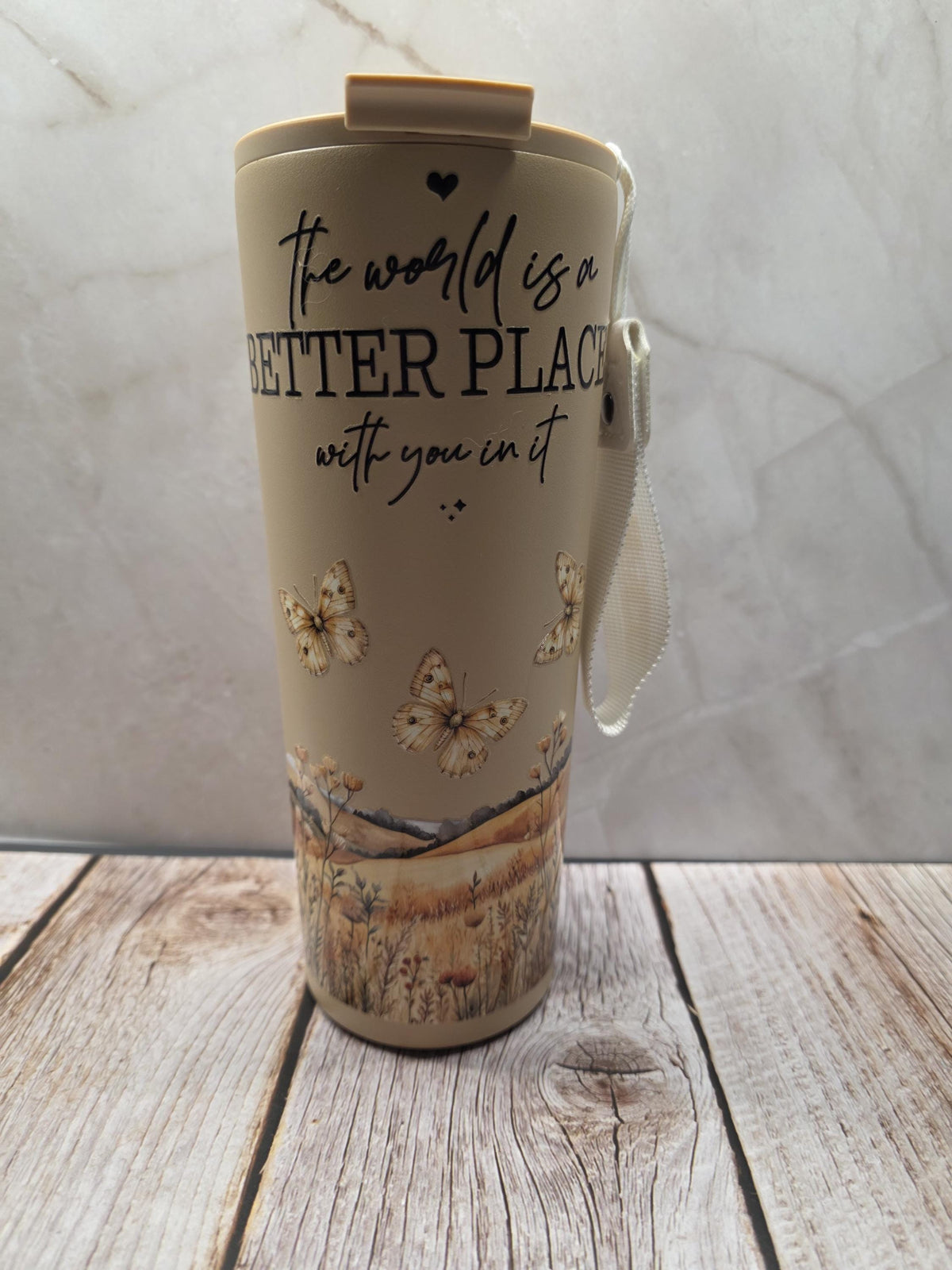 Floral Quote | Powder Coated Stainless Steel 24oz Tumbler