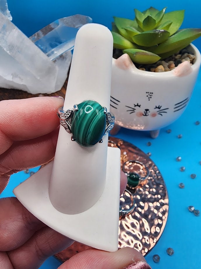 Natural Malachite Rings