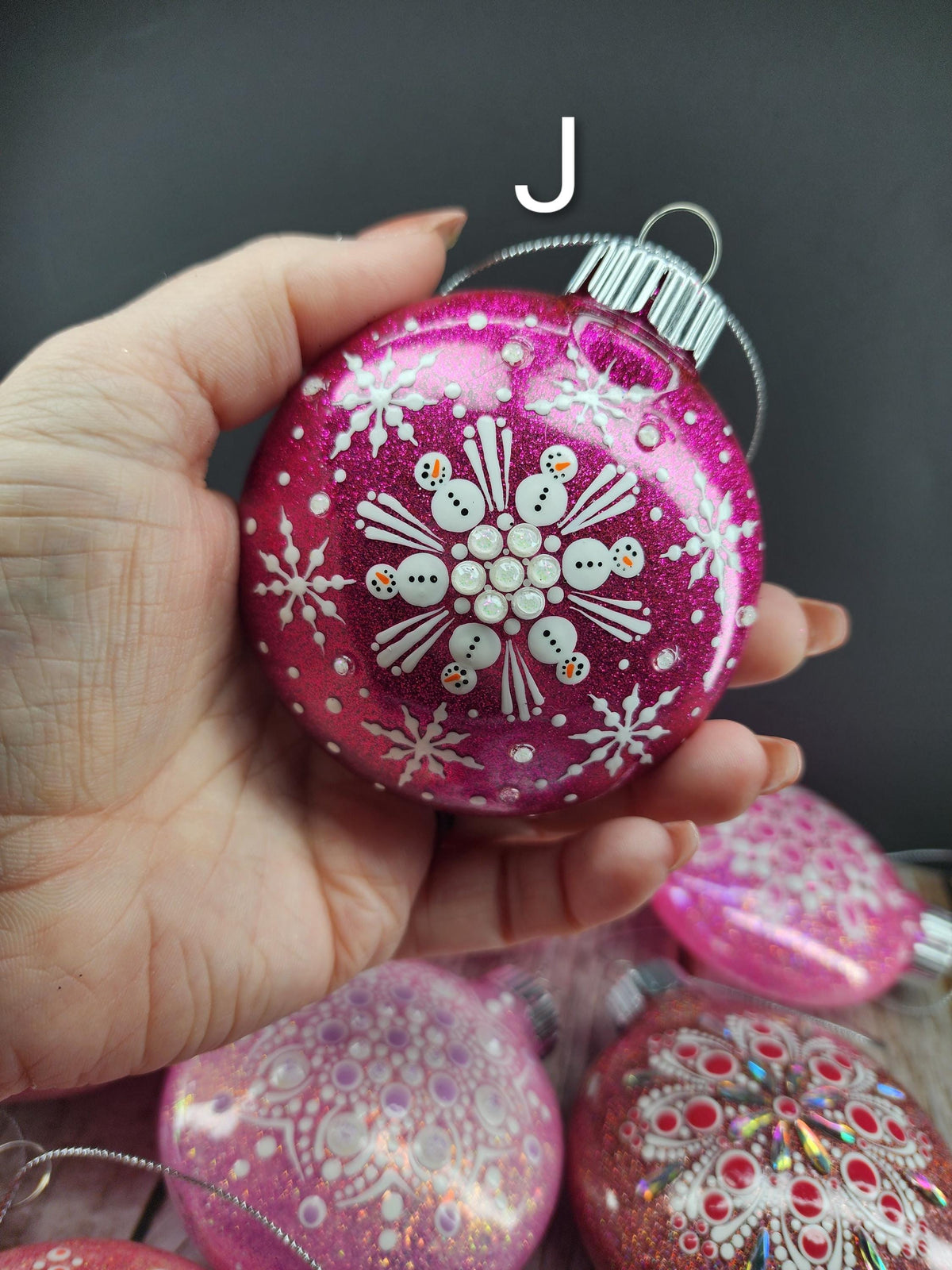 Pinks - Hand Painted Mandala Glitter Ornament | Shatter Proof & Pet Friendly