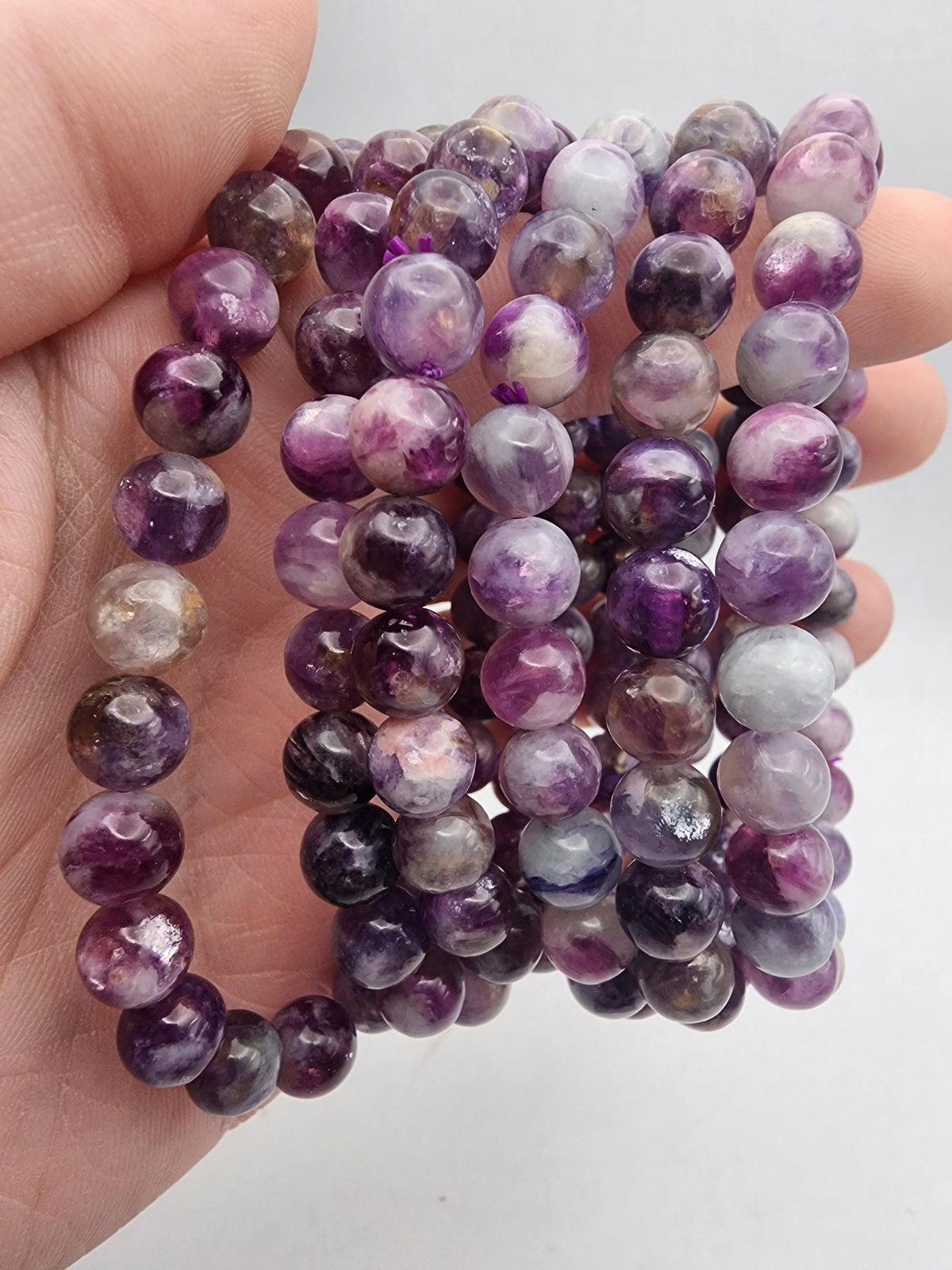 Natural Gem Lepidolite 8mm Stretch Bracelet
