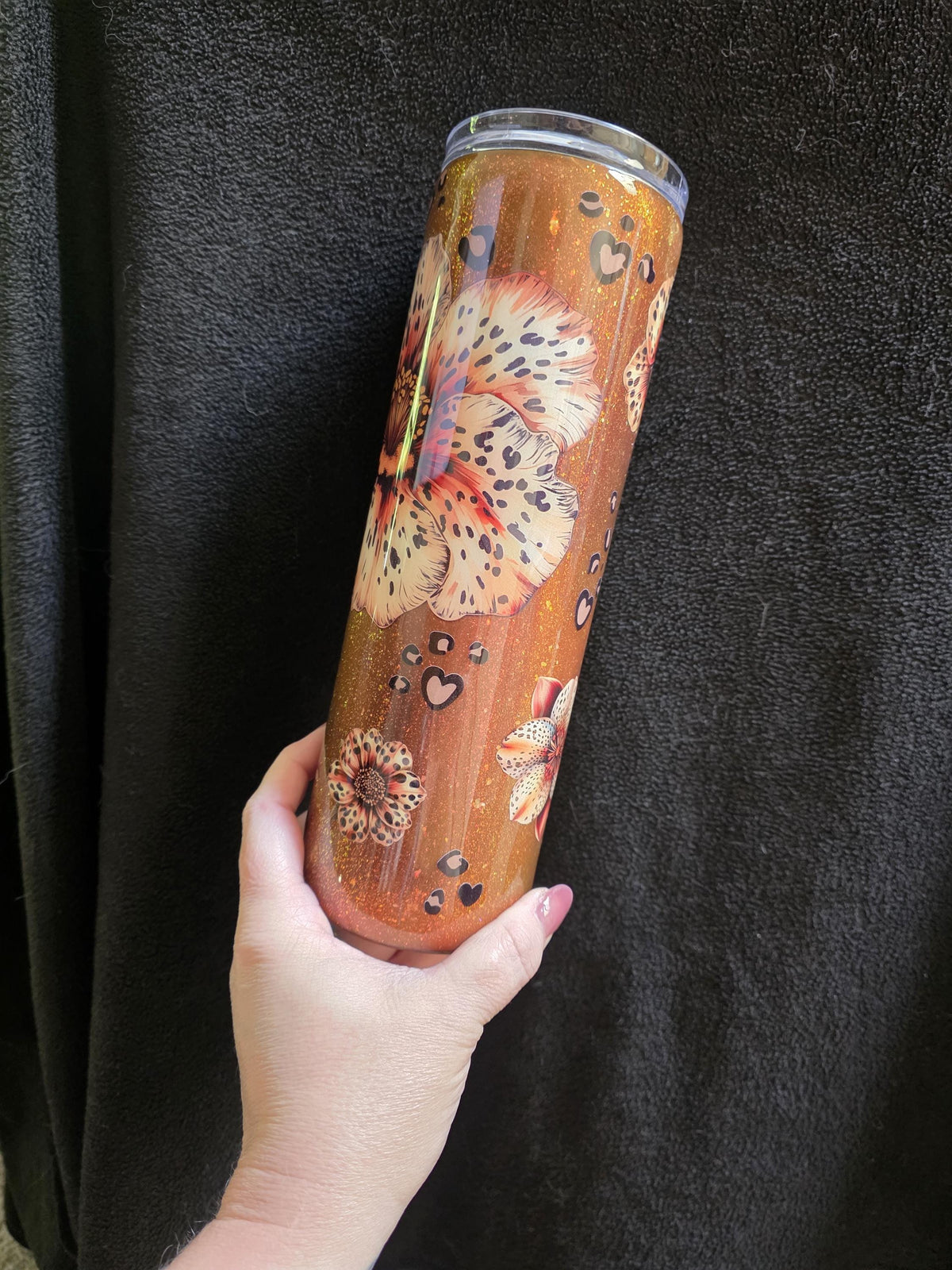 Floral Cheetah | 30oz Skinny Stainless Steel Epoxy Tumbler
