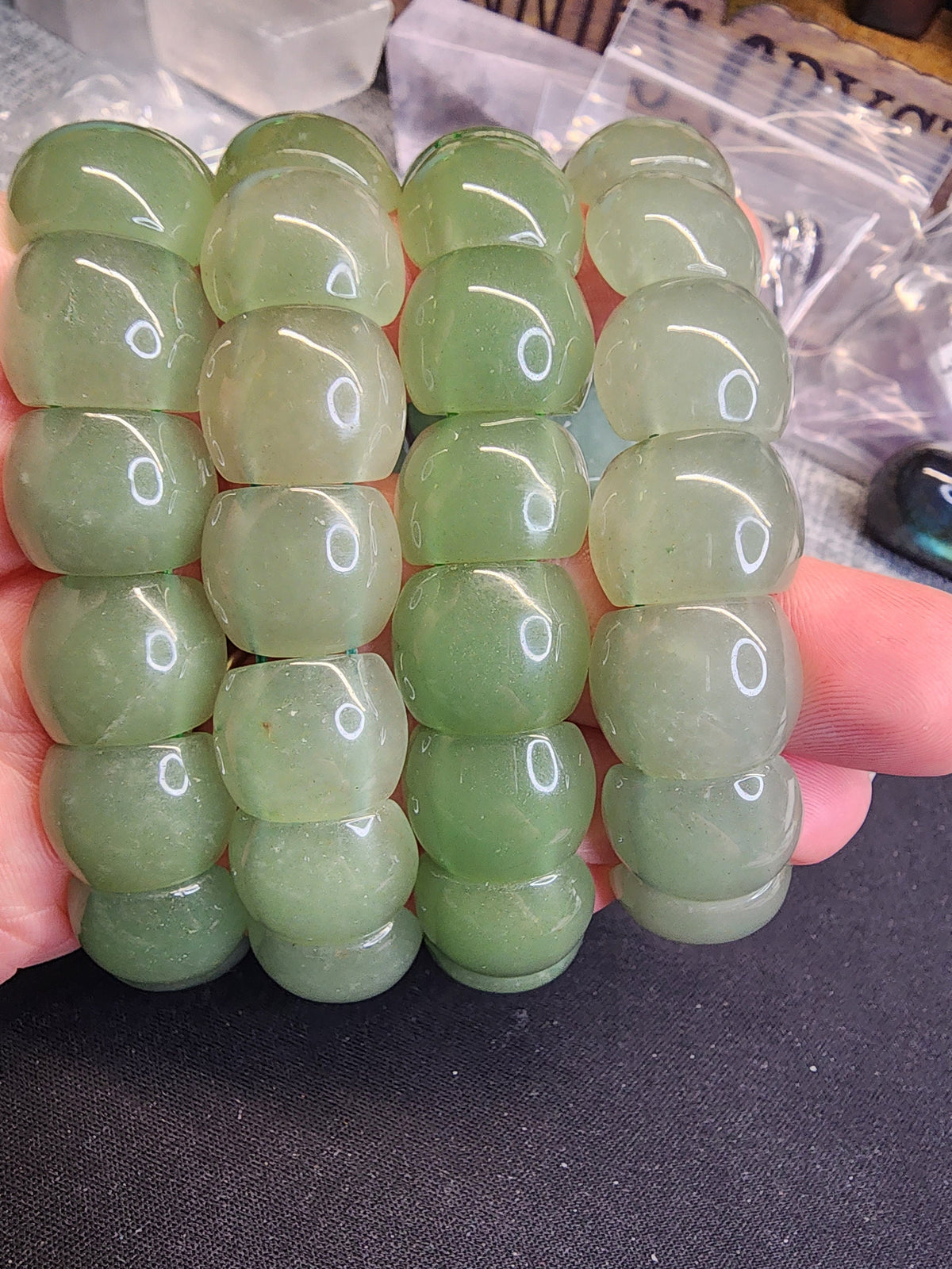 Natural Green Aventurine 18mm Stretch Bangle