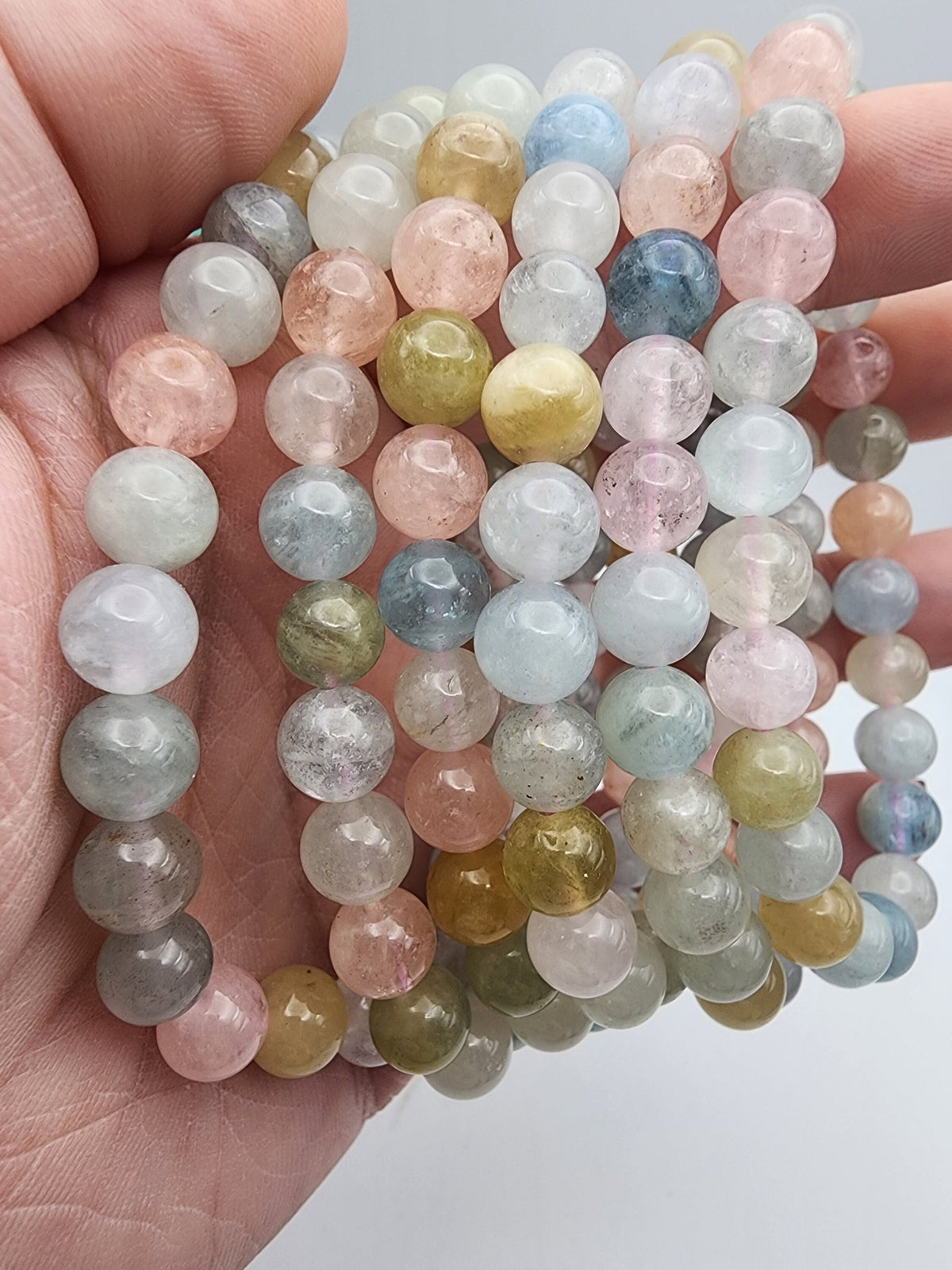 Natural Morganite 8mm Stretch Bracelet