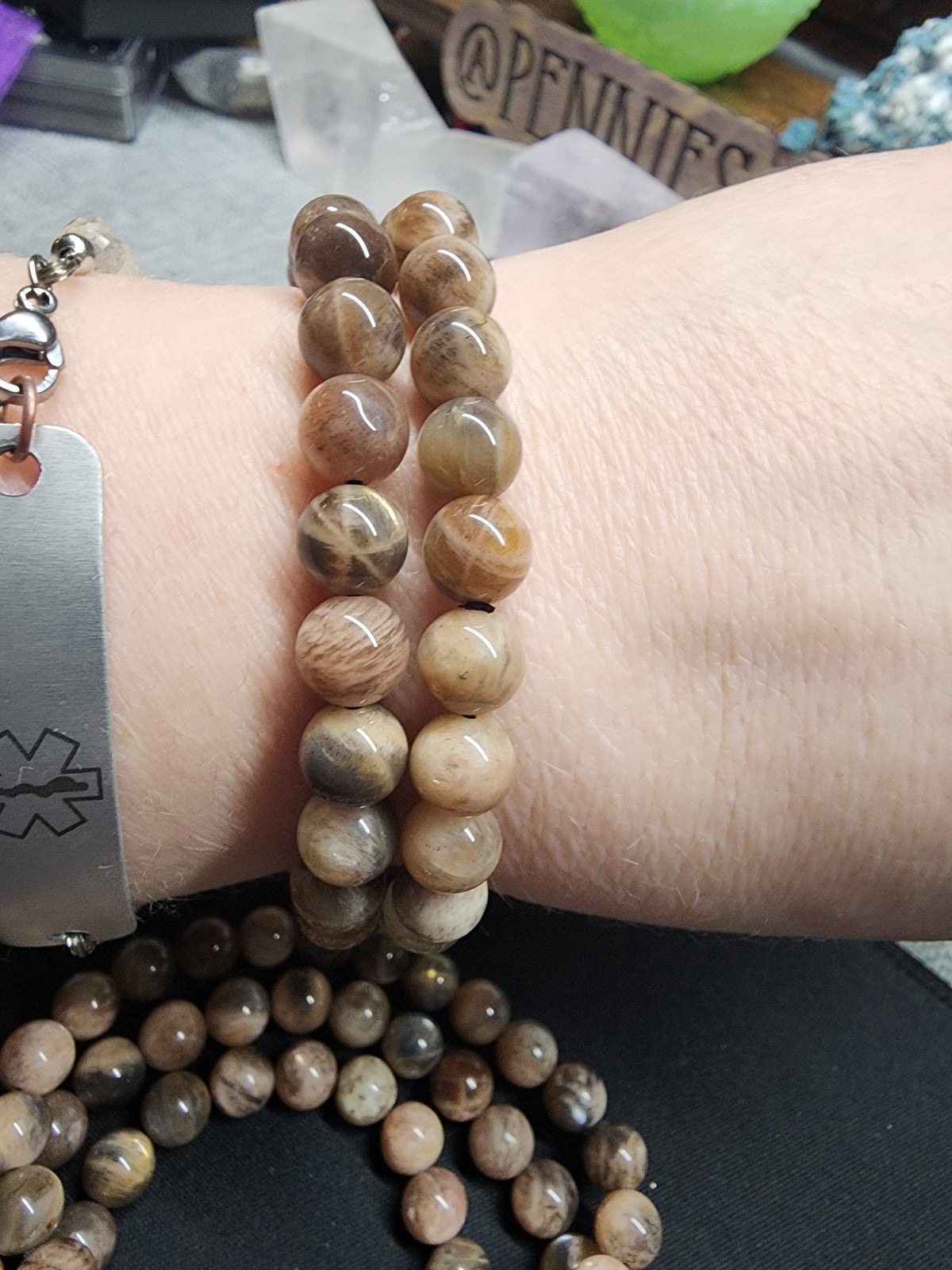 Natural Black Moonstone 8mm Stretch Bracelet