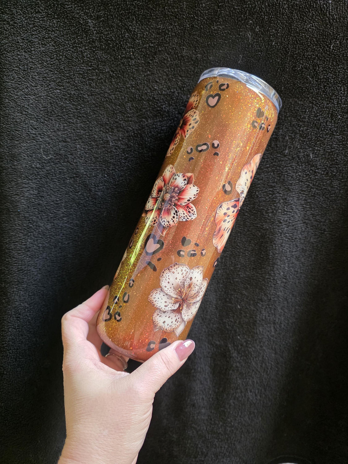 Floral Cheetah | 30oz Skinny Stainless Steel Epoxy Tumbler