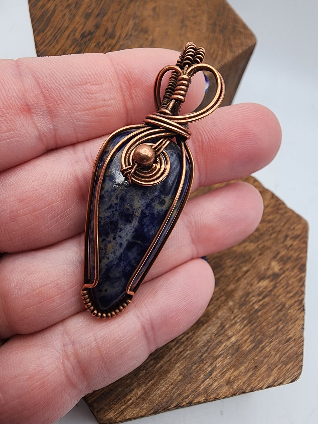 Sodalite Teardrop Wire Wrapped Pendant
