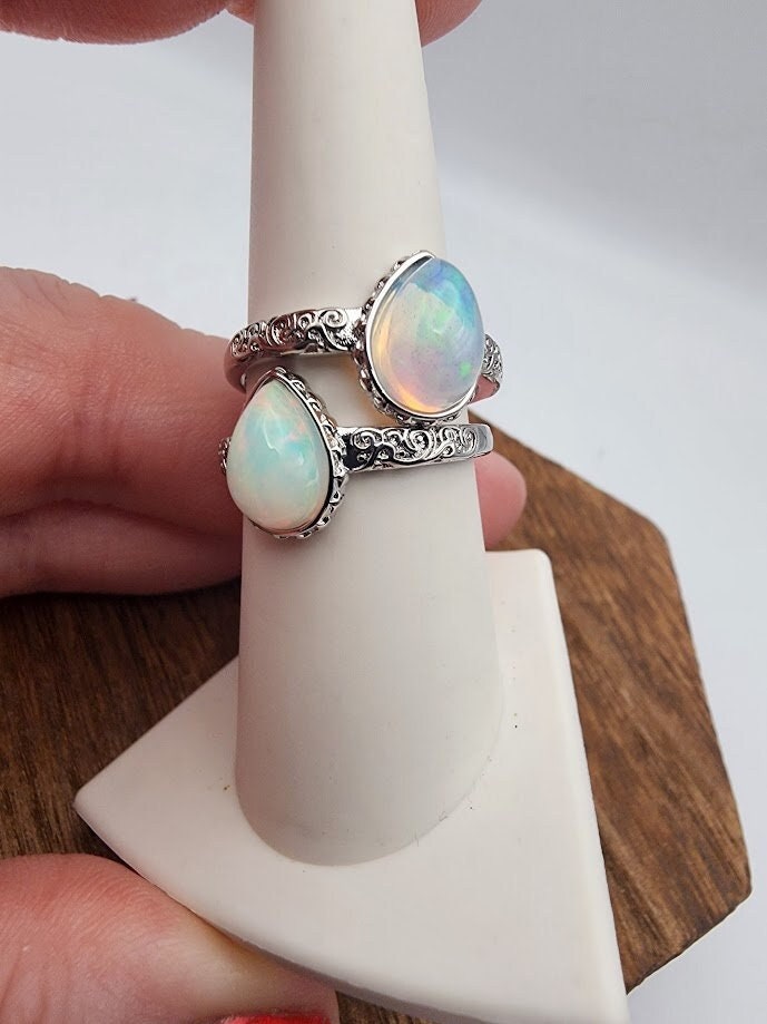 Natural Ethiopian Opal Rings