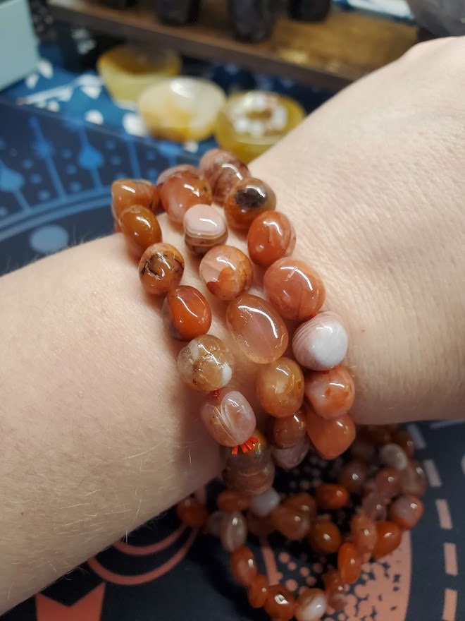 Natural Red Blood Agate 10mm Stretch Bracelet