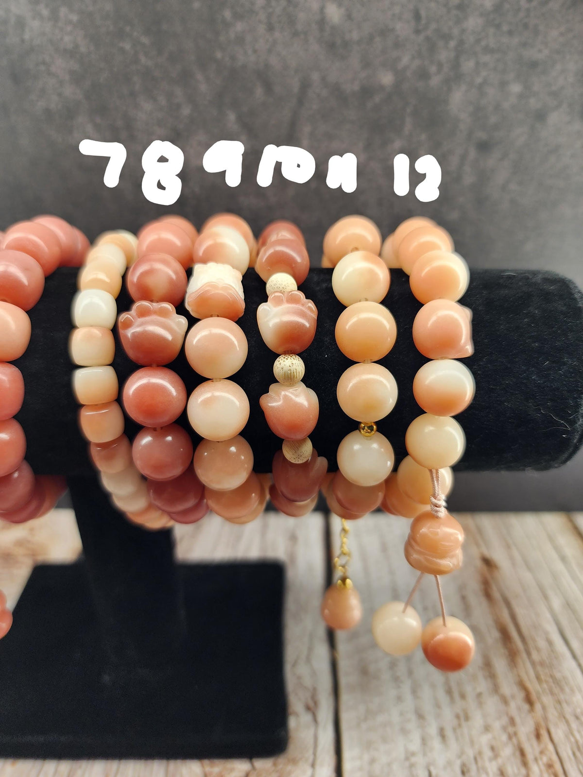 Natural Bodhi Seed Stretch Bracelet | Peachy Neutral