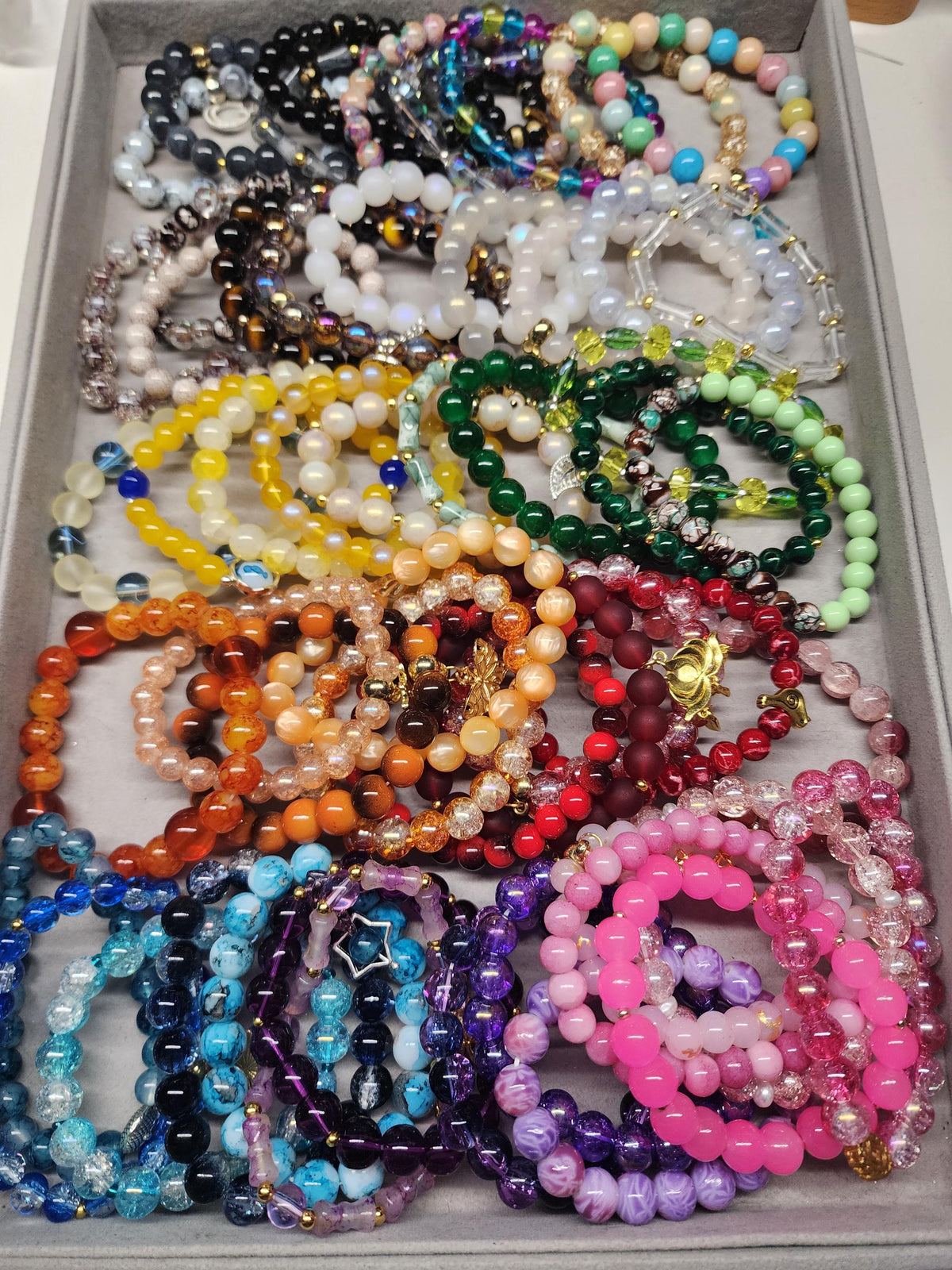 Mystery Stretch Bracelets 8-12mm | Multiple Colors and Style Options