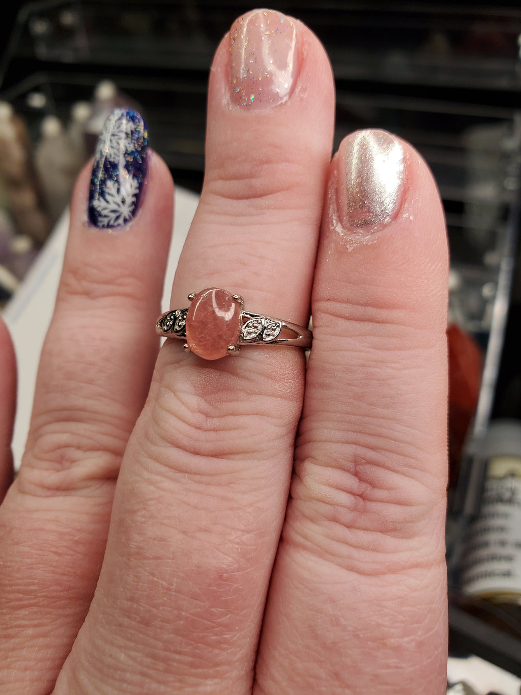 Natural Rhodochrosite Ring