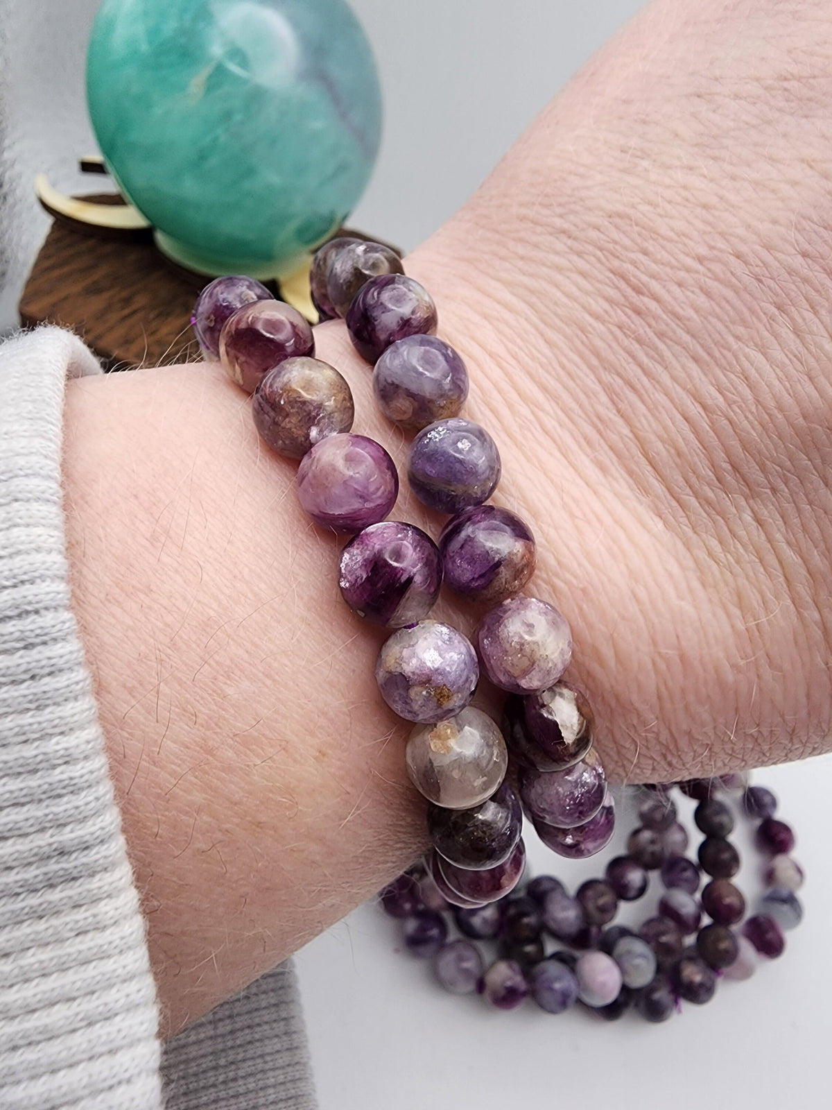 Natural Gem Lepidolite 8mm Stretch Bracelet