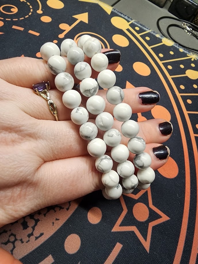 Natural Howlite 8mm Stretch Bracelet