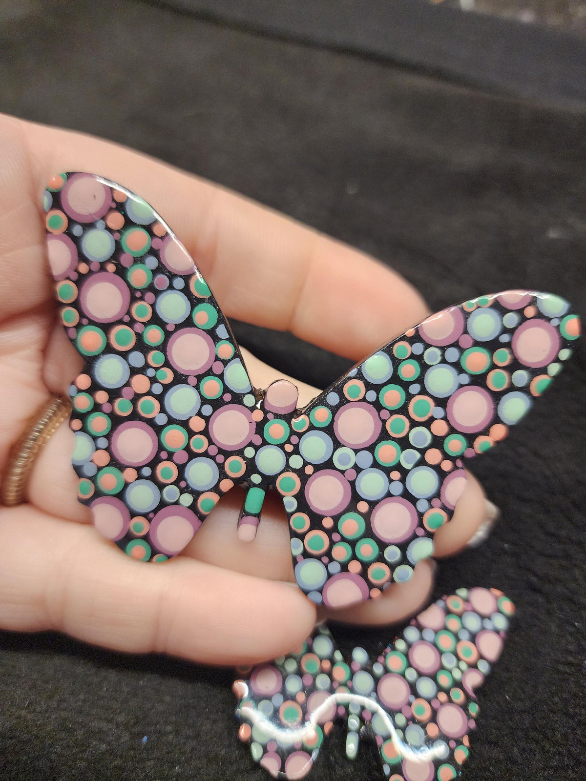 Hand Painted Pastel Butterfly Magnet Set