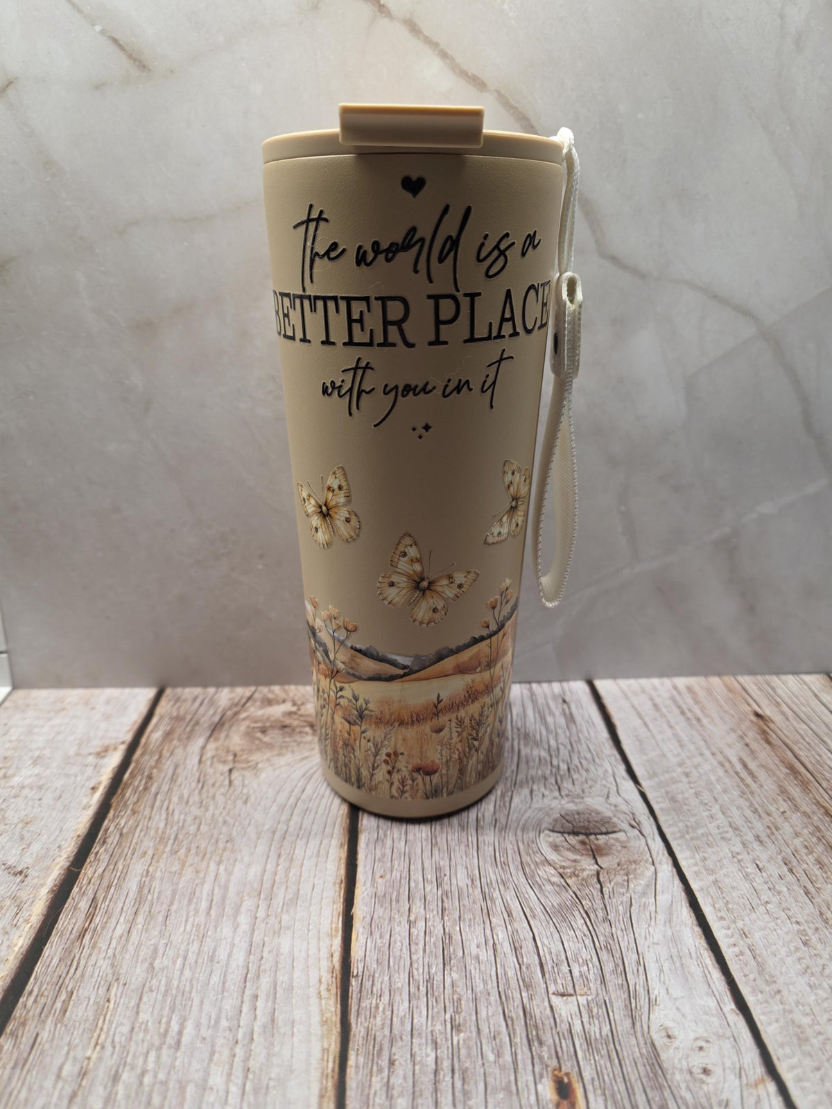 Floral Quote | Powder Coated Stainless Steel 24oz Tumbler