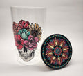 Floral Skull Mandala Stash Jar