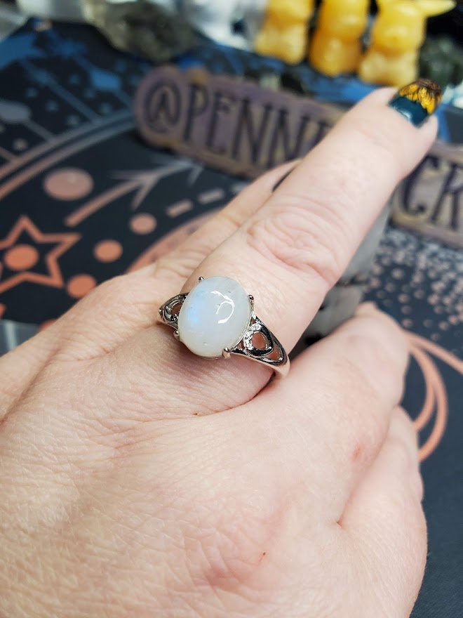 Natural Blue Moonstone Ring