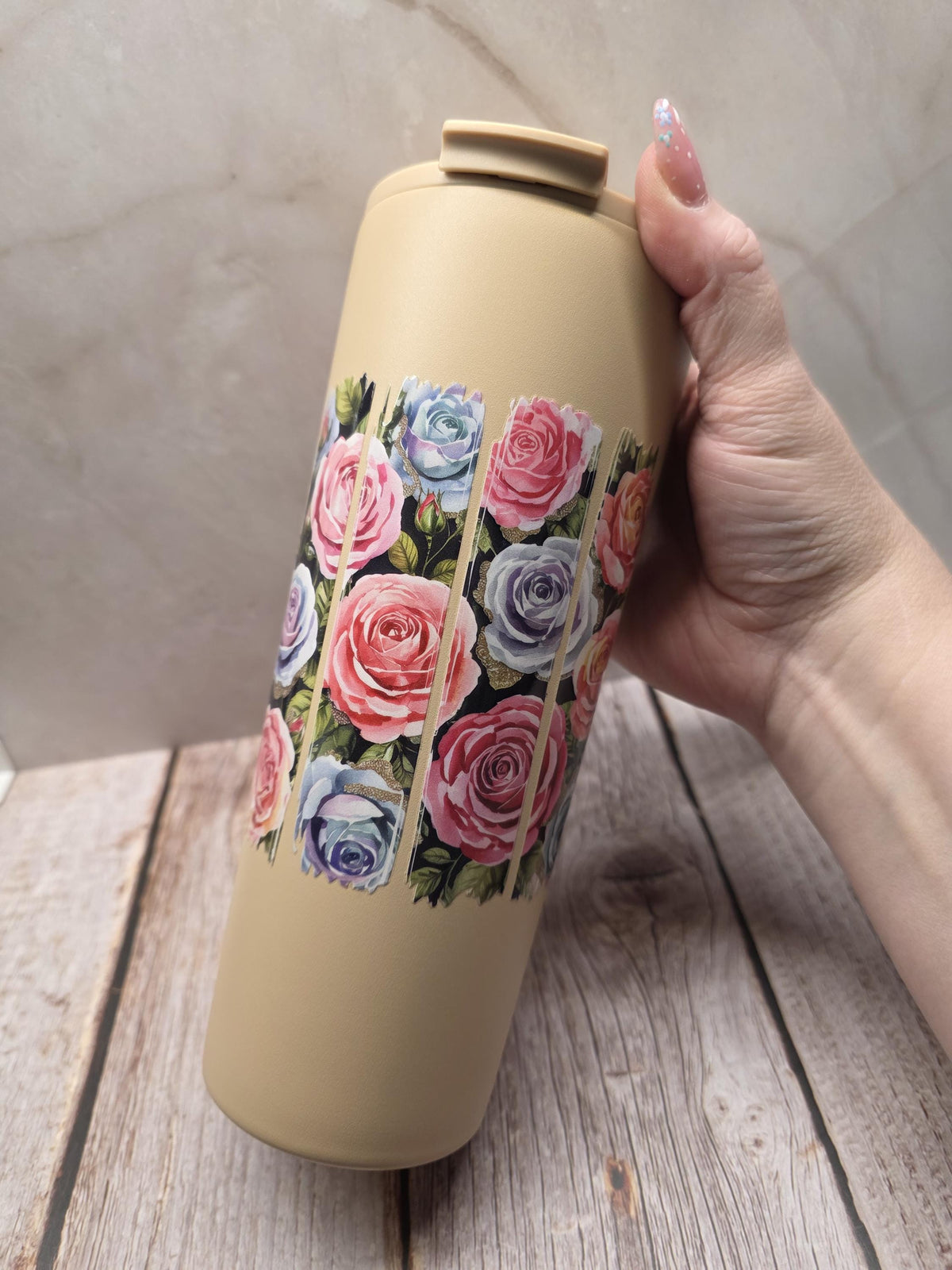 Pretty Roses | Powder Coated Stainless Steel 24oz Tumbler