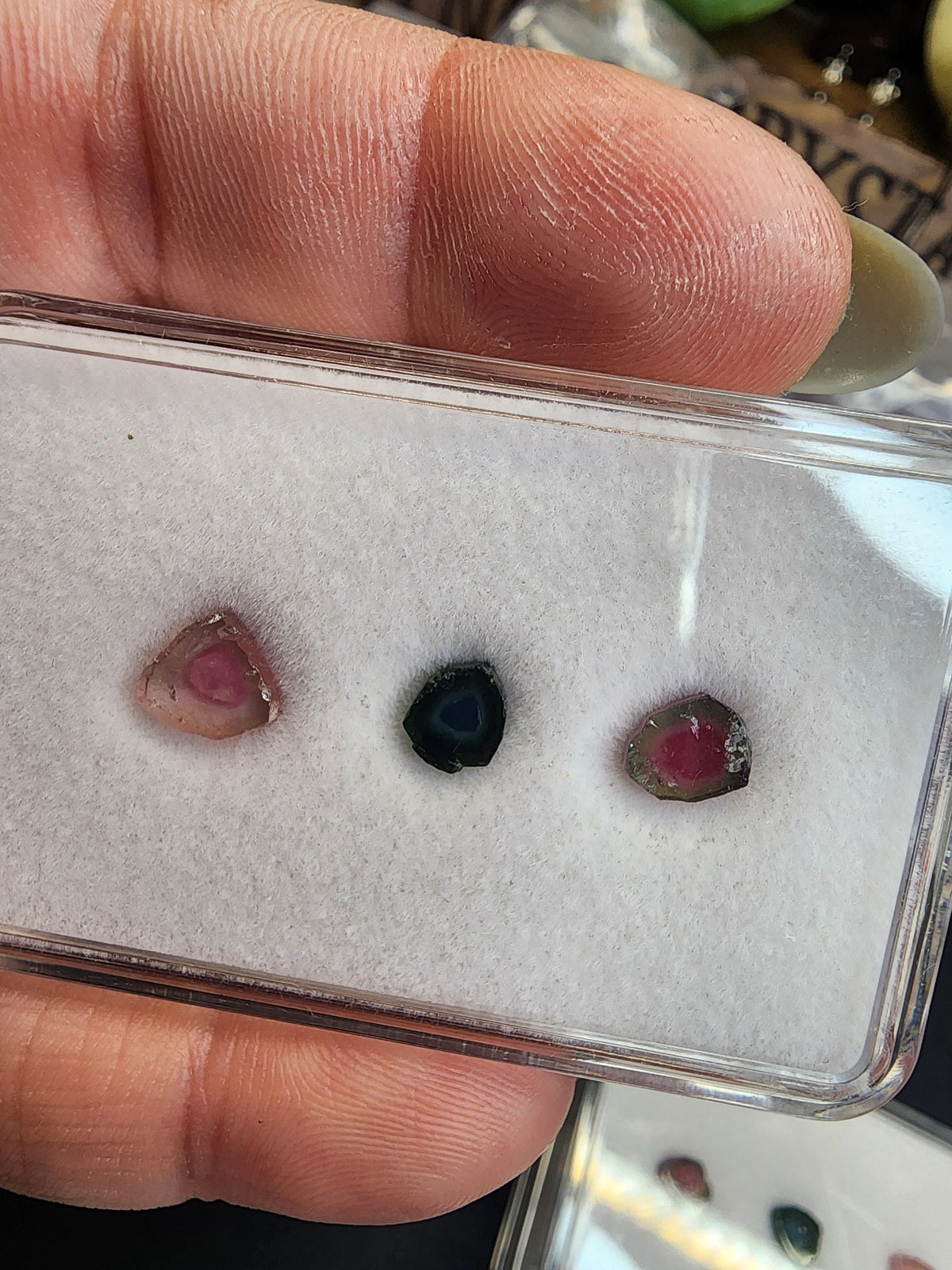 Watermelon & Mixed Tourmaline Slices - 3PC Parcels
