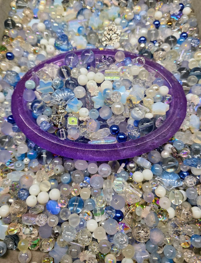 Snow Day | PCC Custom Glass Beads Mix - Blue Christmas Theme
