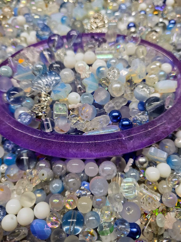 Snow Day | PCC Custom Glass Beads Mix - Blue Christmas Theme