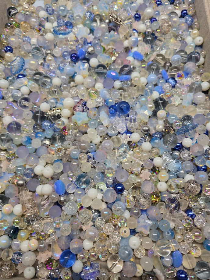 Snow Day | PCC Custom Glass Beads Mix - Blue Christmas Theme