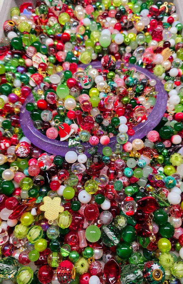 Holiday Sparkle | PCC Custom Glass Beads Mix - Traditional Christmas Theme