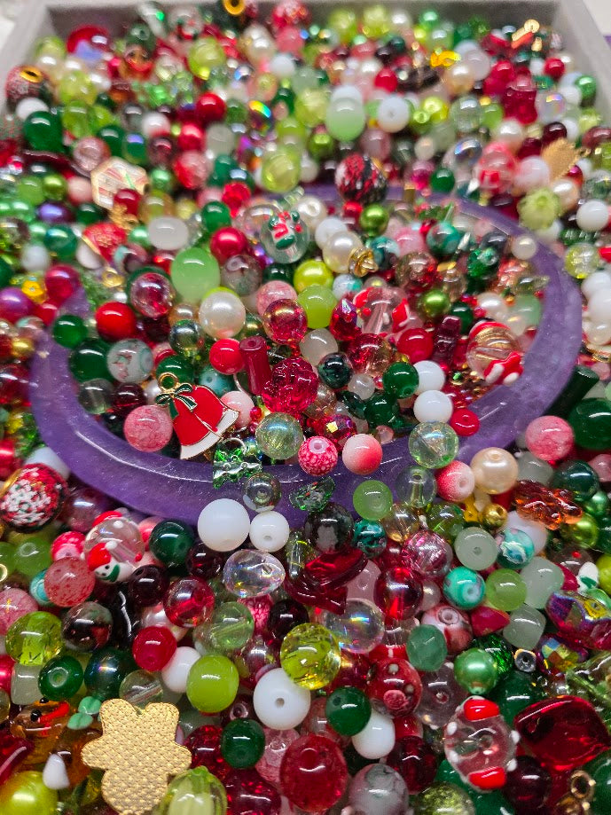 Holiday Sparkle | PCC Custom Glass Beads Mix - Traditional Christmas Theme