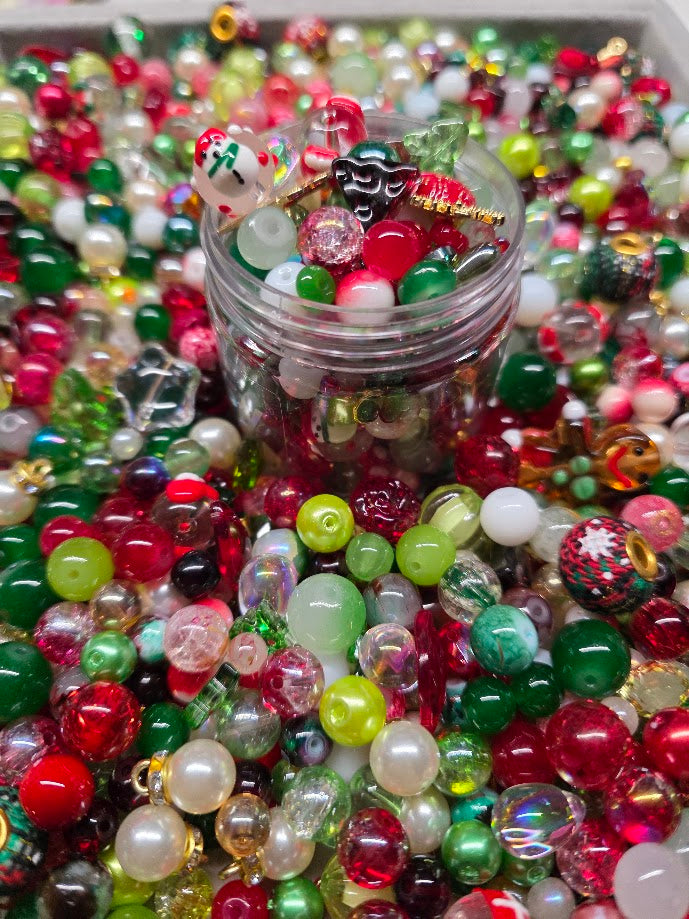 Holiday Sparkle | PCC Custom Glass Beads Mix - Traditional Christmas Theme