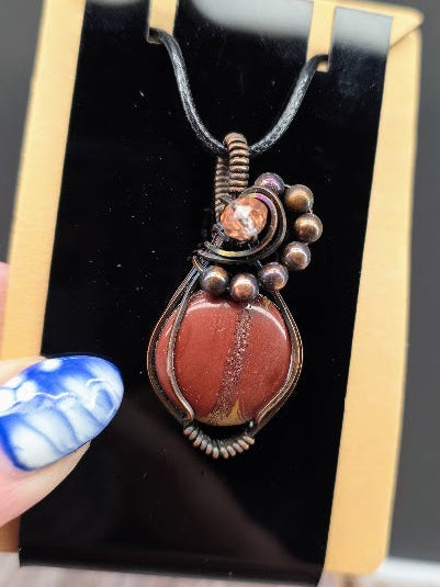 Noreena Jasper Wire Wrapped Pendant