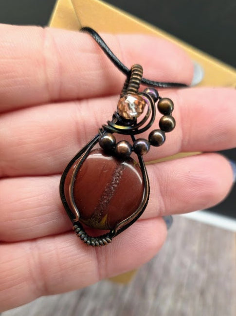 Noreena Jasper Wire Wrapped Pendant