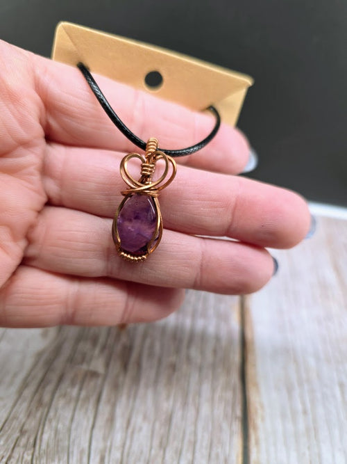 Amethyst Wire Wrapped Pendant