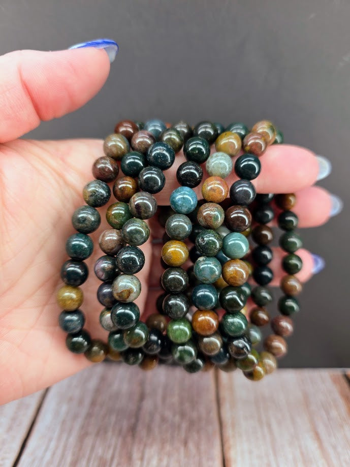 Natural Marine Jasper 8mm Stretch Bracelet