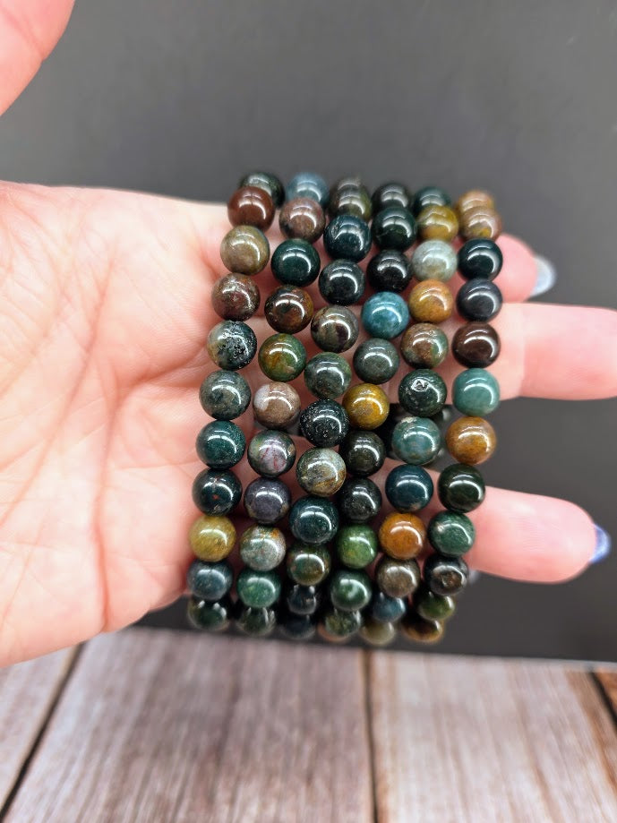 Natural Marine Jasper 8mm Stretch Bracelet