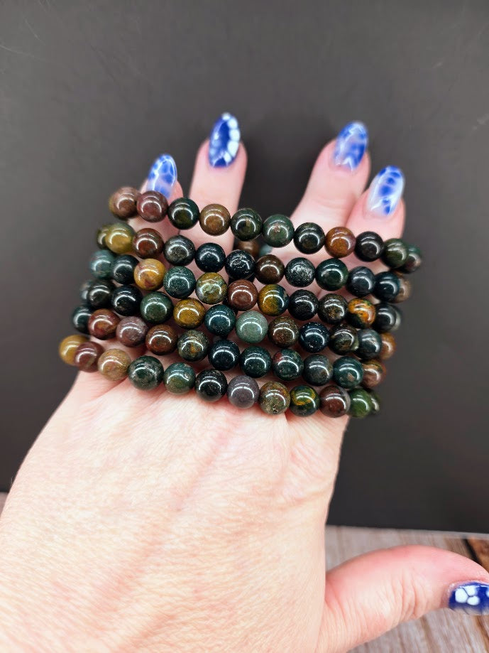 Natural Marine Jasper 8mm Stretch Bracelet