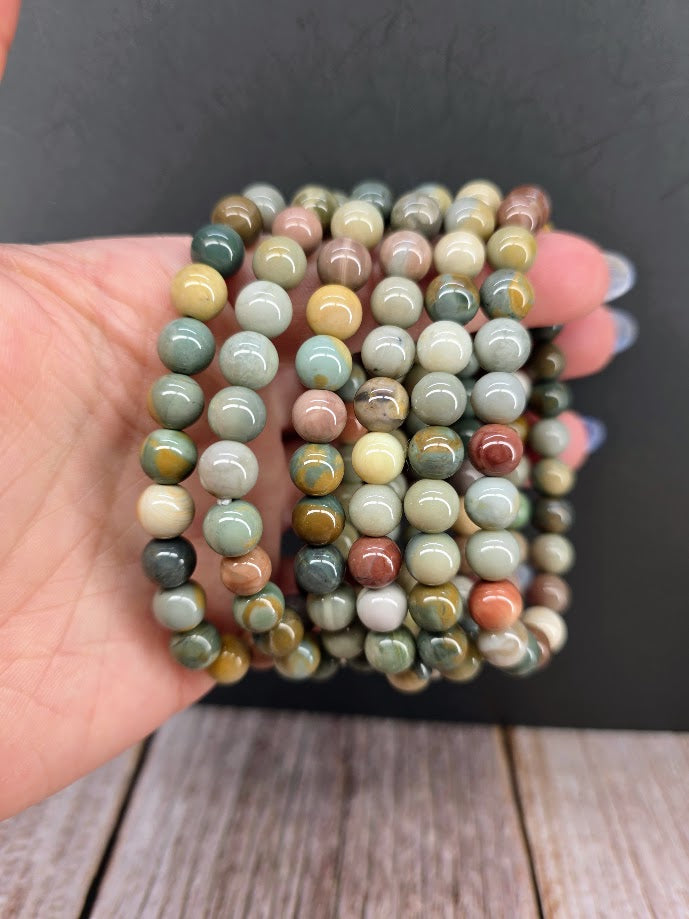 Natural Alashan Agate 8mm Stretch Bracelet