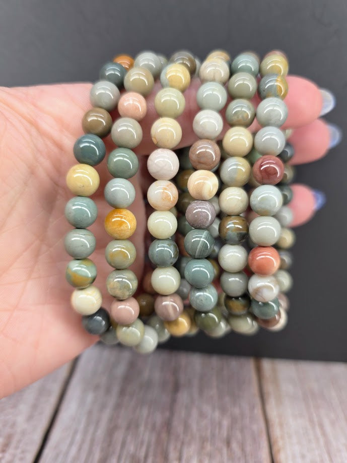 Natural Alashan Agate 8mm Stretch Bracelet
