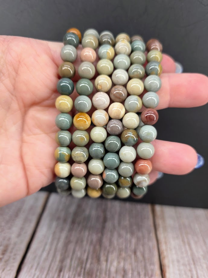 Natural Alashan Agate 8mm Stretch Bracelet
