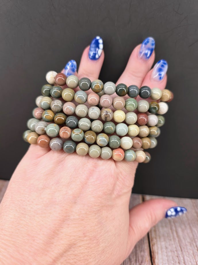 Natural Alashan Agate 8mm Stretch Bracelet
