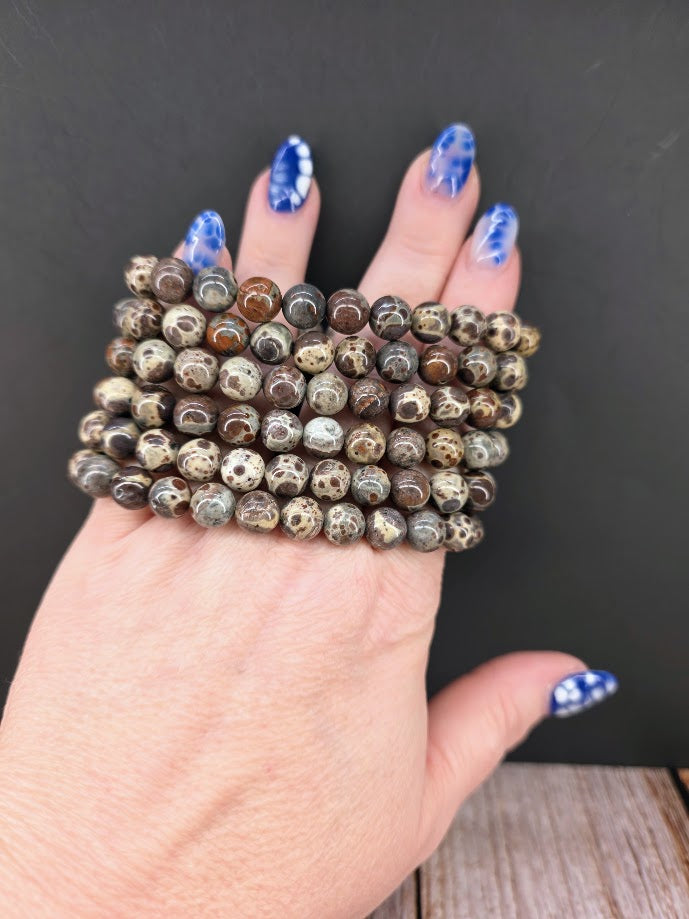 Natural Asteroid Jasper 8mm Stretch Bracelet
