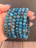 Natural Blue Apatite 8mm Stretch Bracelet