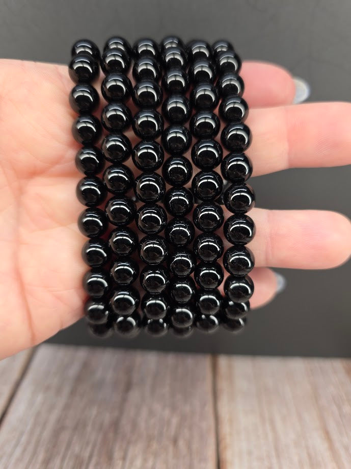 Natural Black Onyx 8mm Stretch Bracelet